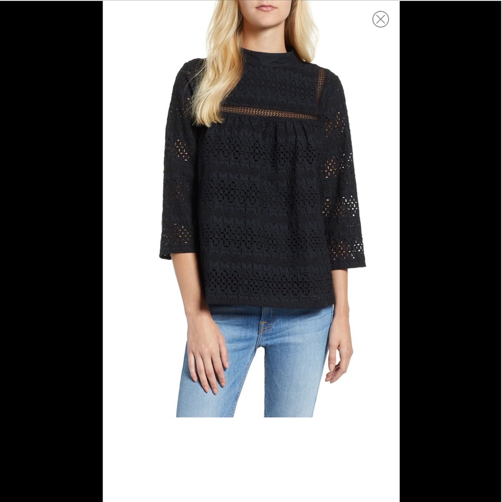 **NWT vineyard vines eyelet mock neck top sz 00
